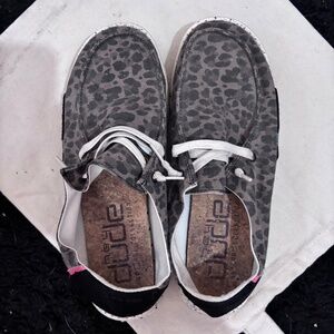 Hey dude leopard dotted shoes